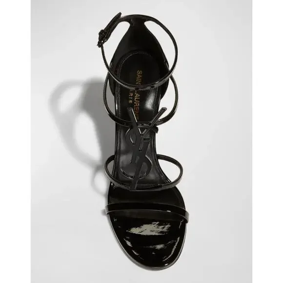 NWT Saint Laurent Cassandra 100 YSL Patent Leather Sandals Size 39.5/US 9.;5 - Picture 1 of 10